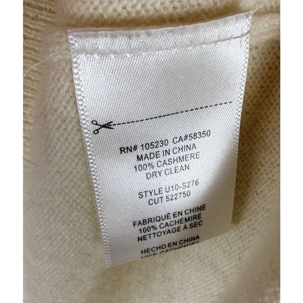 Equipment Femme Womens Sweater Small Ivory 100% Cashmere Minimalist Old Money